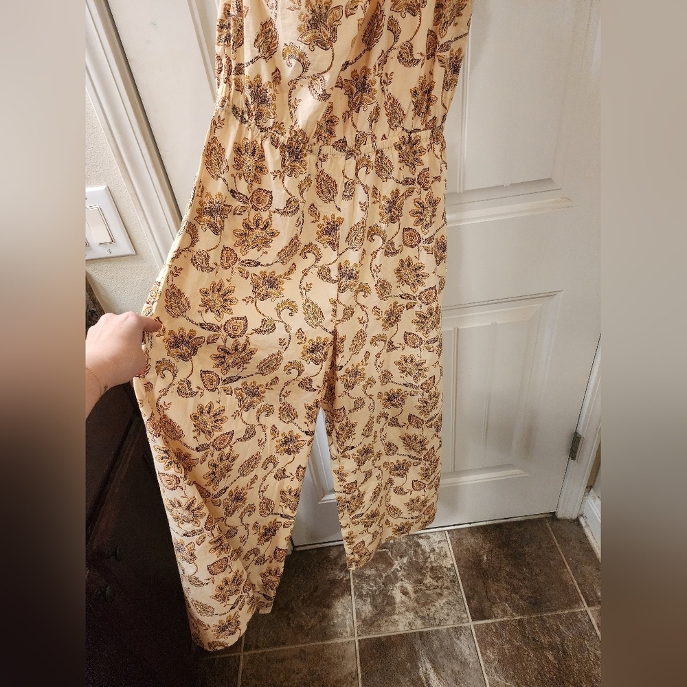 Mango MNG One-Shoulder Paisley Jumpsuit | Boho Resort | Medium - Picture 2 of 4